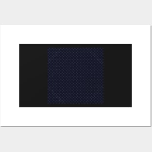 Traditional Japanese Sashiko Embroidery Shippou Intersecting Circle Geometric Pattern in Navy/Indigo Posters and Art